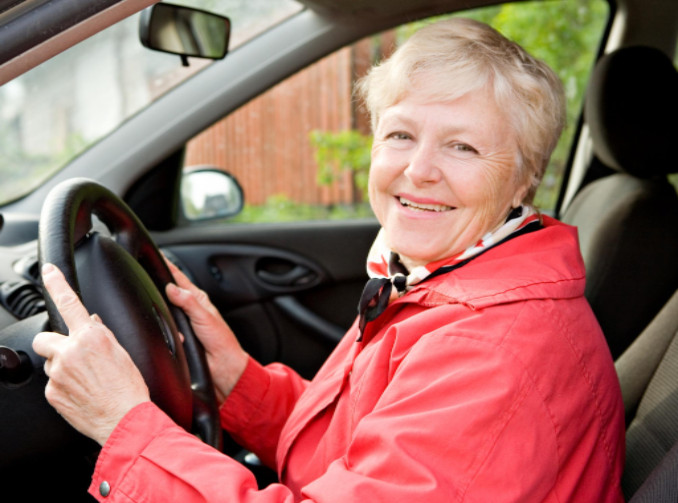 a senior female driver