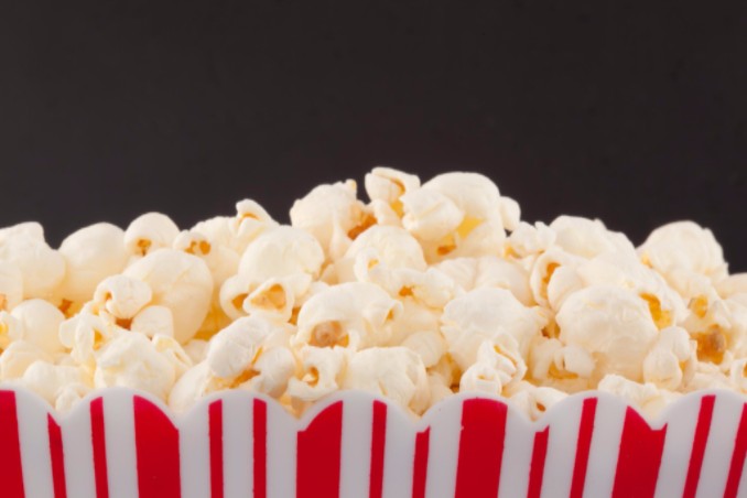 close up of a bag of popcorn for watching movie