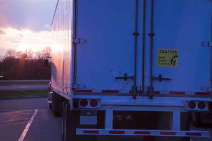 Semi-truck from rear: WorkingManLaw Car Accidents Blog