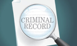 looking at word criminal record through a magnifying glass