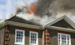 a burning home due to fire